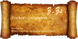 Zucker Zsigmond névjegykártya
